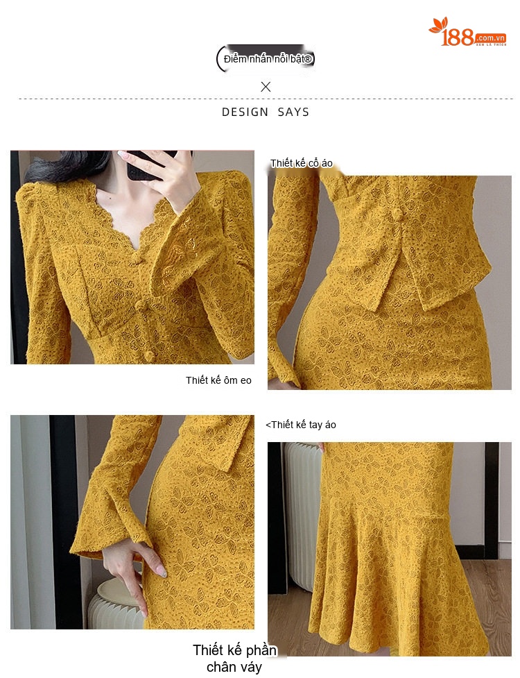 Set Áo Khoác và Chân Váy Dáng Dài Nữ Phong Cách Tiểu Thư Thanh Lịch Màu Vàng, Trắng chi tiết 1