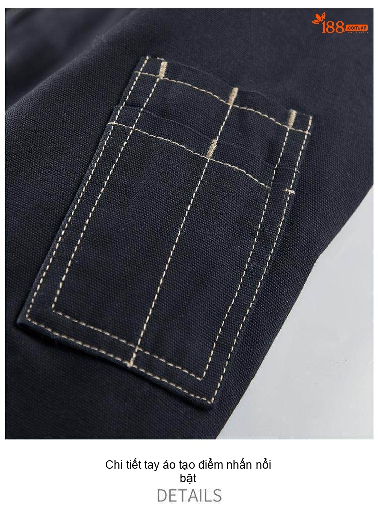 Áo Khoác Cotton Nam Lót Lông Có Mũ Trùm Đầu Dáng Rộng Màu Xanh Rêu, Xanh Navy chi tiết 20