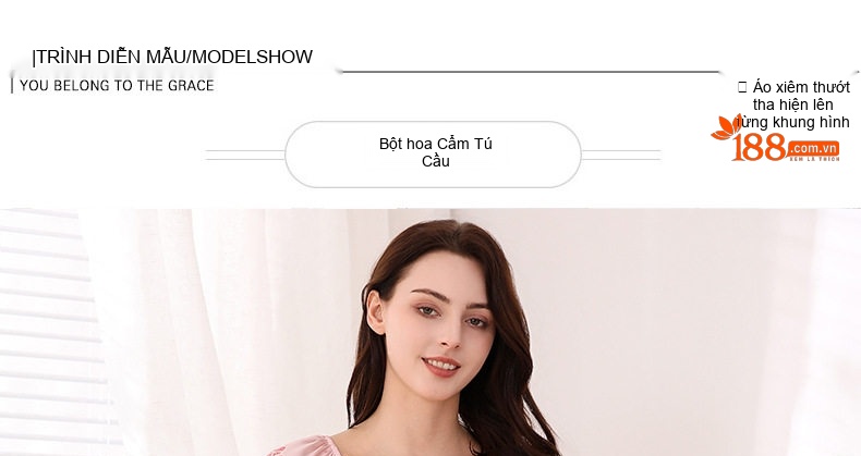 Váy Ngủ Lụa Tằm Ý Nữ Tay Ngắn Họa Tiết Hoa Công Chúa Dáng Xòe Màu Hồng, Trắng chi tiết 4