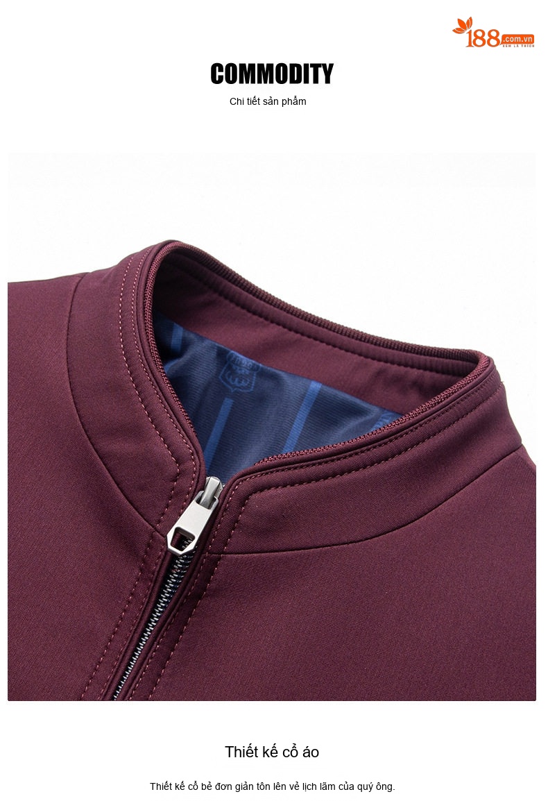 Áo Khoác Bomber Nam Cổ Trụ Công Sở Thu Đông Màu Đen, Xám, Xanh Navy, Be chi tiết 24