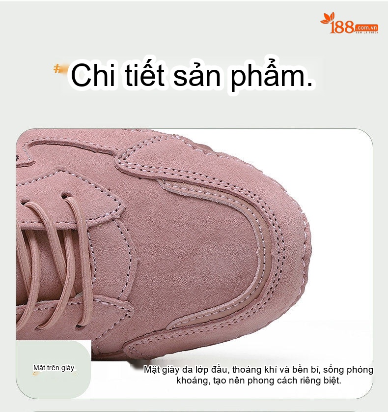 Giày Cổ Cao Nữ Da Thật, Giày Martin Mùa Đông, Giày Thể Thao Đế Bằng Chiều Cao Đế Khoảng 3cm Màu Be, Hồng, Xám chi tiết 6