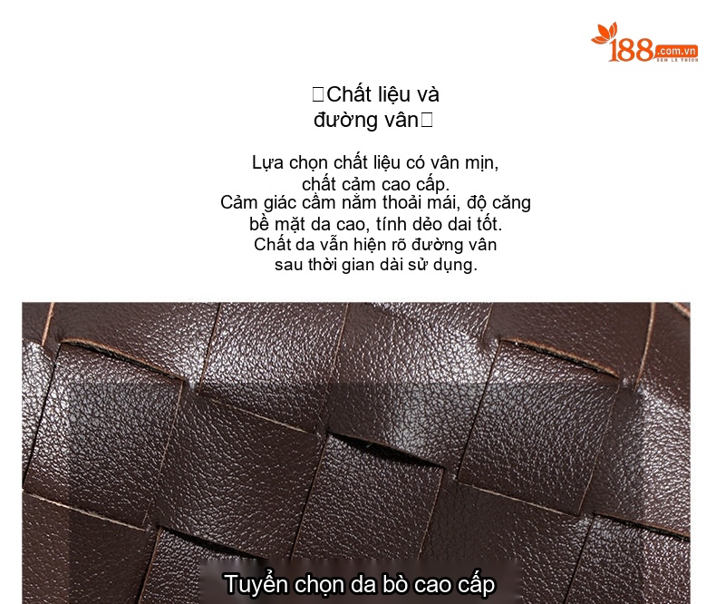 Túi Xách Tay Nữ Da Bò Đan Dây Thừng Kim Loại Phong Cách Mới Màu Đen, Nâu chi tiết 13