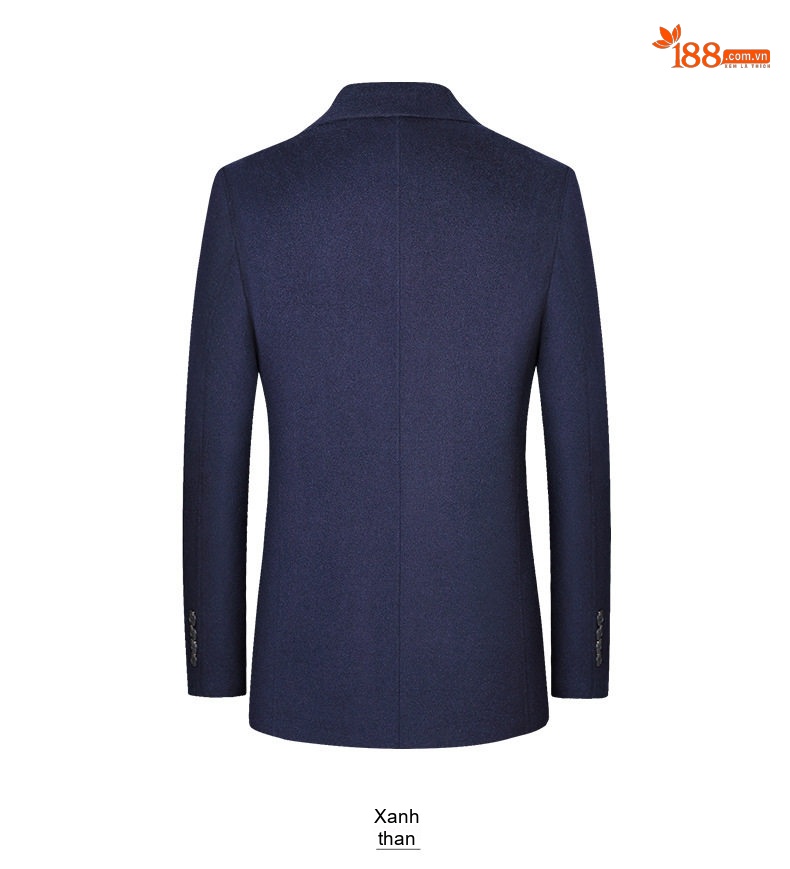 Áo Vest Nam Hai Lớp Toàn Bộ Lông Cừu Màu Đen, Xanh Navy, Xám, Nâu chi tiết 14