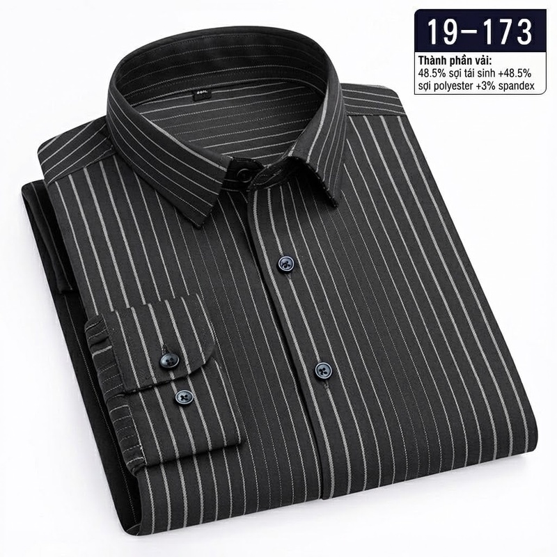 Áo Sơ Mi Dài Tay Nam Sợi Tre Họa Tiết Kẻ Caro Màu Xám, Nâu, Đen, Xanh Navy...