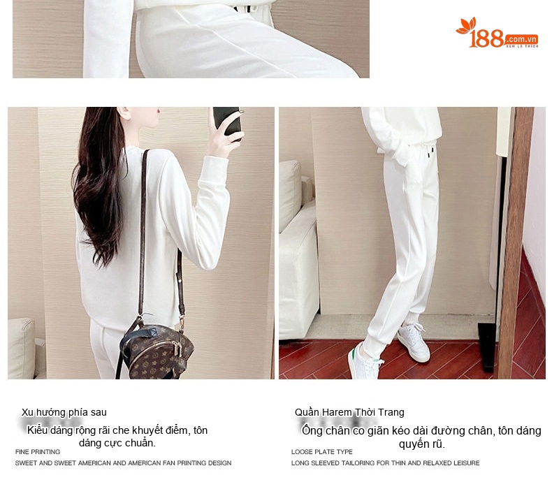 Bộ đồ thể thao nữ dài tay phong cách thời trang cao cấp chi tiết 4