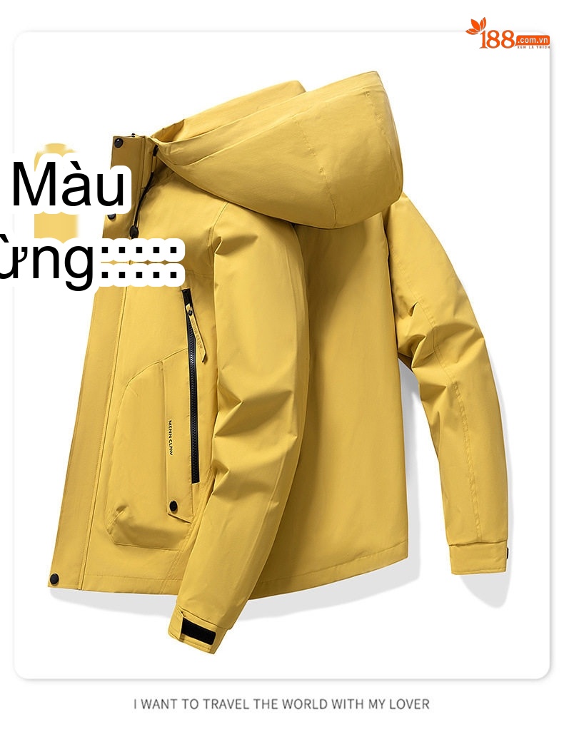 Áo Khoác Nam Mỏng Dáng Bomber Có Mũ Trùm Đầu Phong Cách Hàn Quốc Màu Đen, Xám, Vàng, Xanh... chi tiết 16