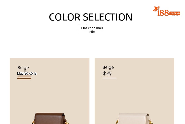 Túi Đeo Chéo Nữ Mini Đựng Điện Thoại Da Bóng Cao Cấp Màu Nâu, Đen chi tiết 4