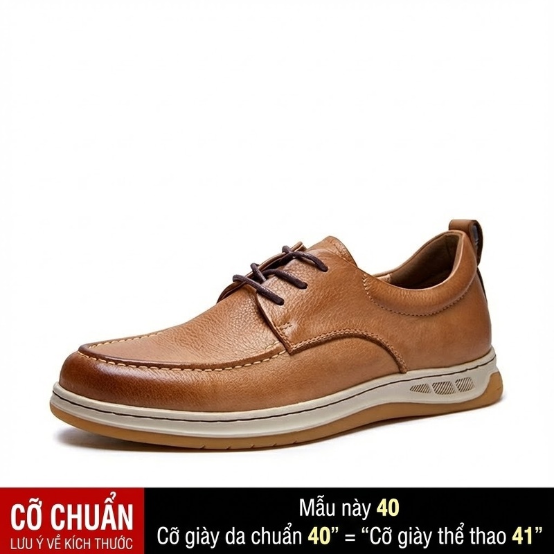 Giày Mọi Nam Da Thật Thoáng Khí Chiều Cao Đế Khoảng 3cm Phong Cách Retro Màu Nâu, Đen