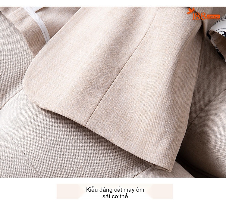 Áo Blazer Nữ Kèm Khăn Lụa Thiết Kế Mỏng Tay Lỡ Phong Cách Công Sở Màu Trắng, Xanh, Xám, Kem... chi tiết 11
