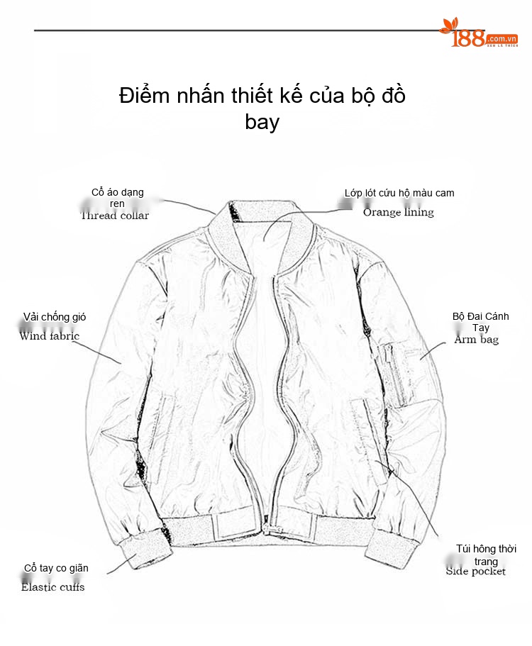 Áo Khoác Bomber Nam Cổ Trụ Phi Công MA1 Bề Mặt Bóng Màu Xanh Rêu, Đen chi tiết 2