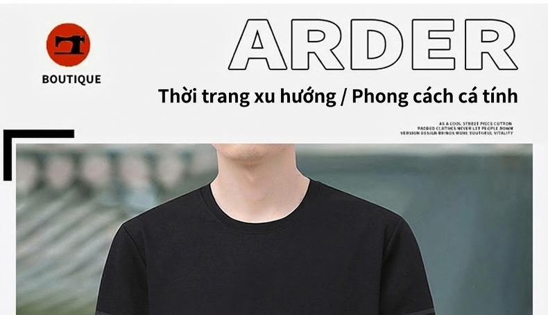 Áo Thun Tay Dài Nam Cổ Tròn Phong Cách Thể Thao Màu Xanh Navy, Xám chi tiết 3
