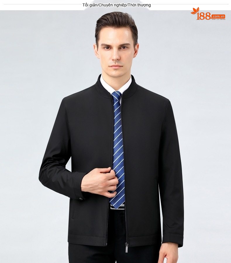 Áo Khoác Bomber Nam Lụa Tằm Tơ Dáng Ôm Chống Nhăn Màu Đen, Xám, Xanh Navy, Đỏ... chi tiết 26