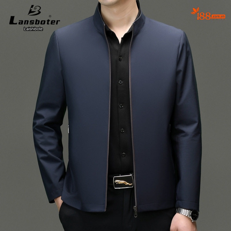 Áo Khoác Bomber Nam Cổ Trụ Mỏng Nhẹ Màu Xanh Navy, Xám, Đen