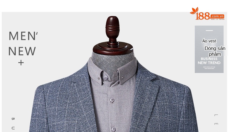 Áo Vest Nam Kẻ Sọc Xanh Xám Kiểu Hàn Quốc chi tiết 1