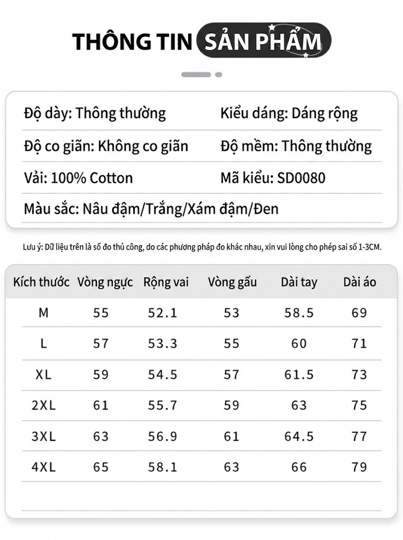 Áo Thun Tay Dài Nam Cotton Dáng Rộng Phong Cách Casual Màu Xám, Nâu, Trắng chi tiết 7