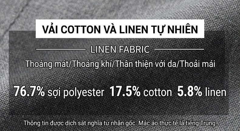 Áo Vest Nam Cotton Linen Mỏng Dáng Ôm Màu Xám chi tiết 5