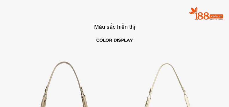 Túi Đeo Vai Nữ Da Bò Thật Dáng Horseshoe Công Sở, Túi Tote, Túi Bucket Màu Nâu chi tiết 7