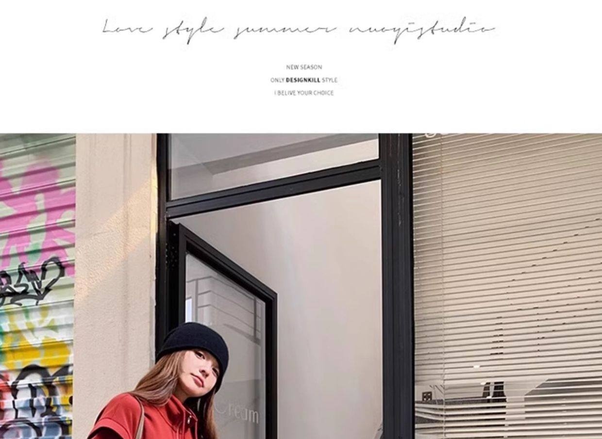 Bộ Đồ Nữ Thu Đông Áo Hoodie Quần Ống Rộng Phong Cách Hàn Quốc Màu Đỏ chi tiết 9