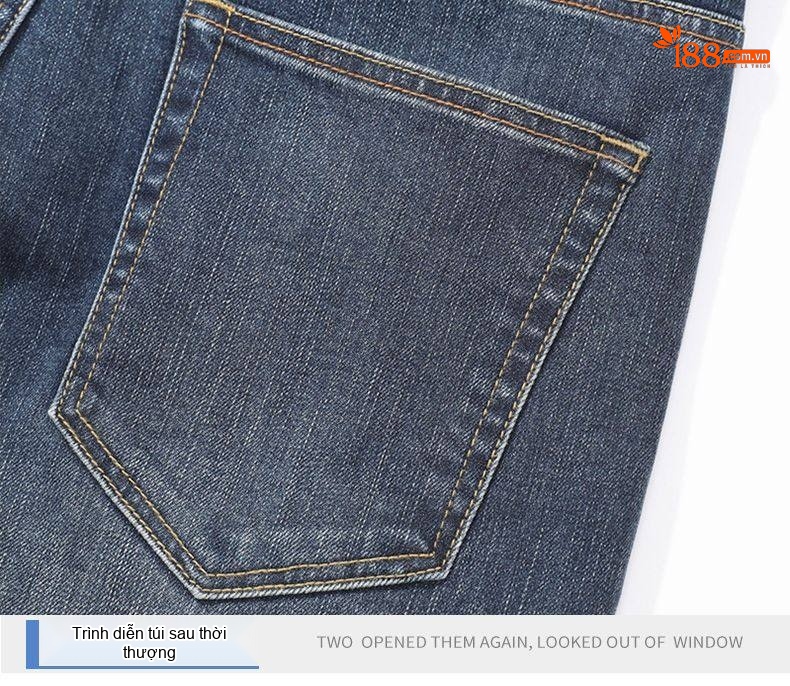 Quần Jean Nam Ống Đứng Co Giãn Thoải Mái Dáng Suông Màu Xanh Denim chi tiết 55