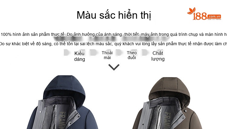 Áo Khoác Phao Nam Lông Vũ Có Mũ Trùm Đầu Dày Dặn Giữ Ấm Nhiều Lớp Màu Xanh Navy, Đen, Nâu chi tiết 20