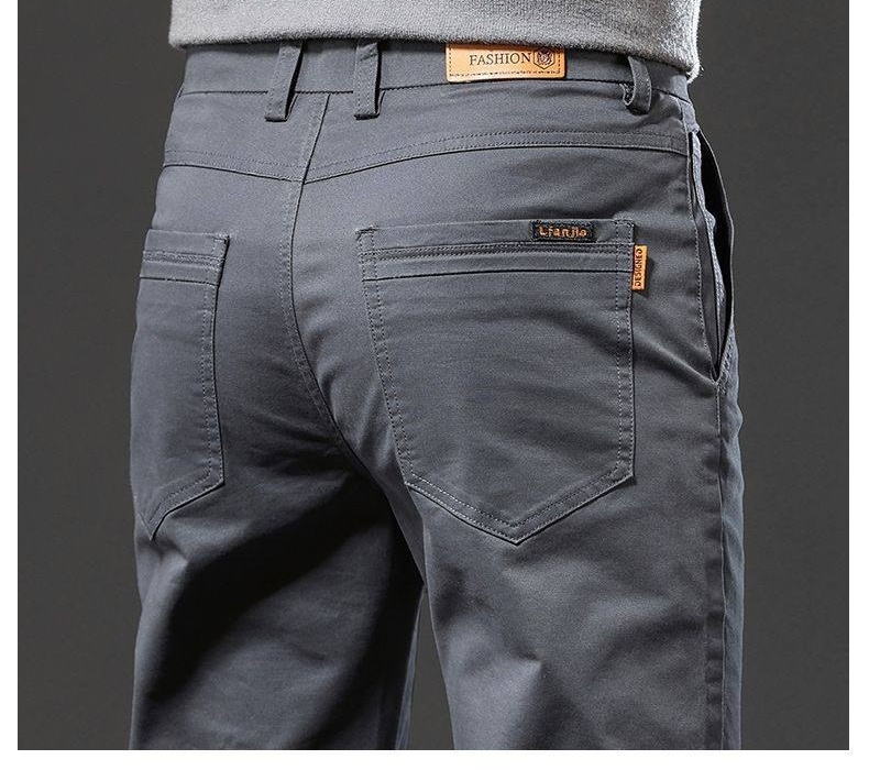 Quần Dài Cotton Nam Ống Đứng Co Giãn Thoải Mái Màu Đen, Xám, Nâu, Xanh Navy chi tiết 6