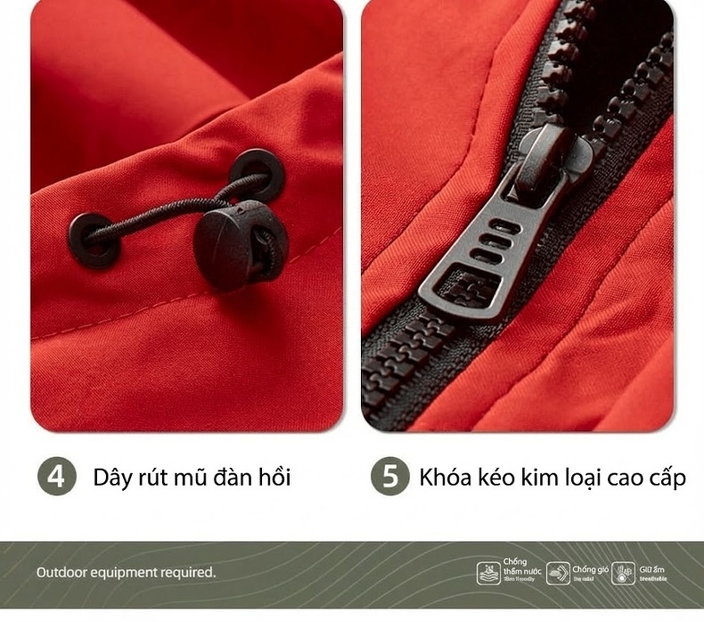 Áo khoác gió chống thấm nước mỏng nhẹ phong cách Hàn Quốc chi tiết 14