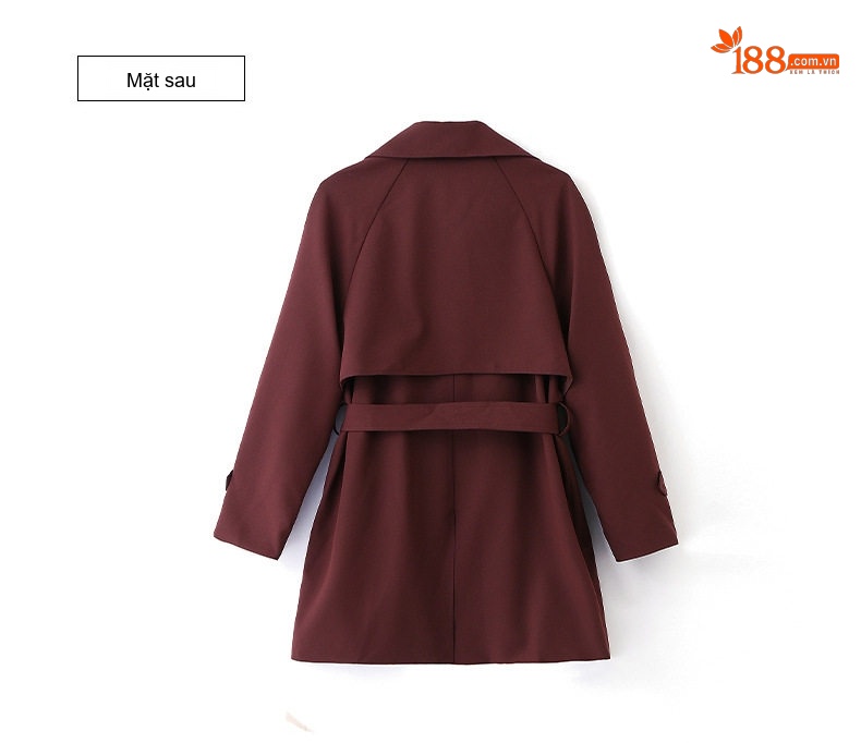 Áo Khoác Mangto Nữ Dáng Vừa Hàn Quốc Thanh Lịch Màu Be, Nâu Đất chi tiết 41