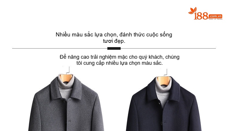 Áo Khoác Nam Dạ Pha Lông Vũ Dáng Dài Vừa Hai Mặt Màu Xám, Xanh Đen chi tiết 23