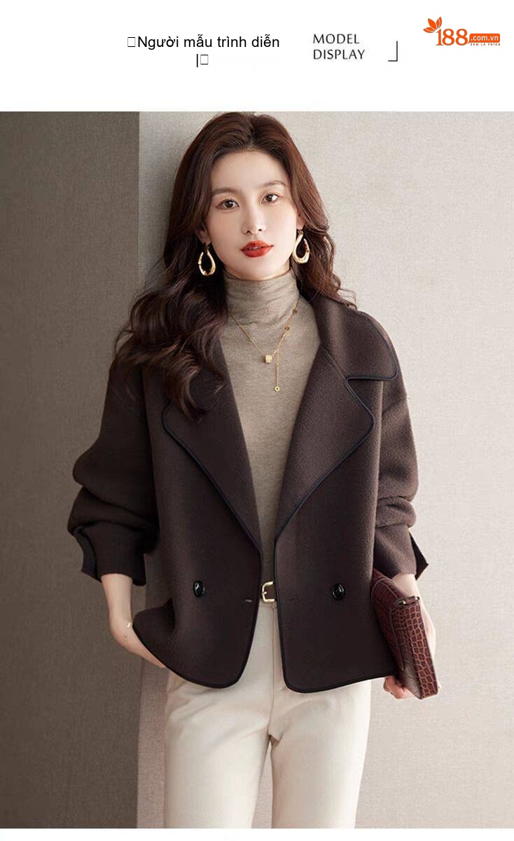 Áo Khoác Cardigan Nữ Dáng Rộng Kiểu Hàn Quốc Màu Đen, Đỏ, Nâu chi tiết 8
