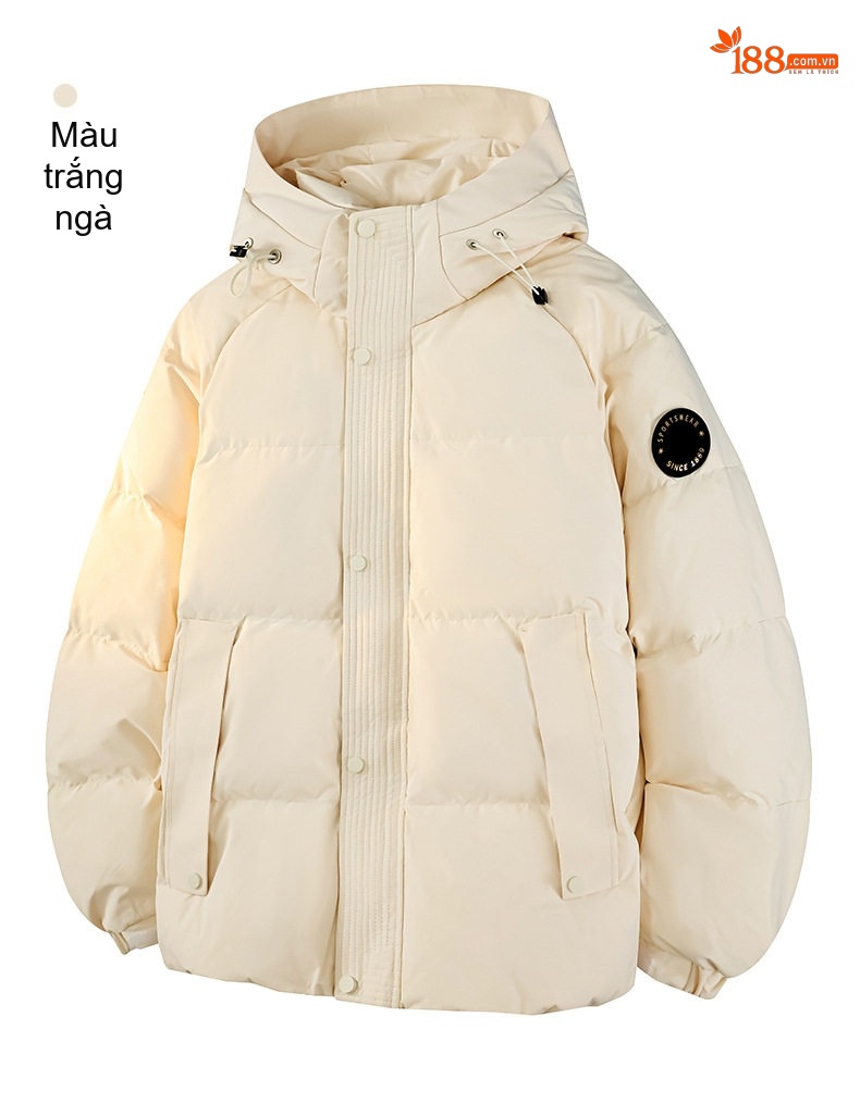 Áo Phao Nam/Nữ 90% Lông Nhung Áo Khoác Parka Dáng Rộng Có Mũ Trùm Đầu Màu Trắng Kem, Đen, Vàng, Nâu chi tiết 15