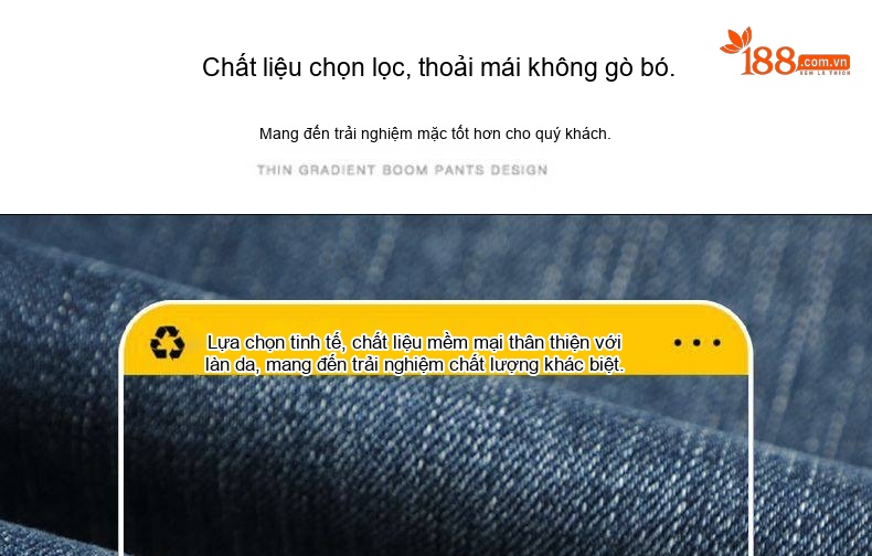Quần Jean Dáng Suông Nam Co Giãn Thoải Mái Phong Cách Casual Màu Xanh Đen chi tiết 7