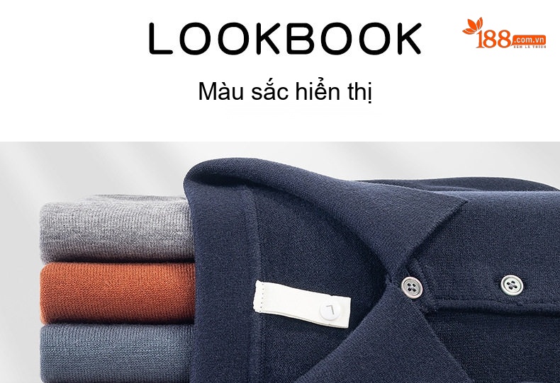 Áo Polo Nam Dệt Kim Cổ Bẻ Dài Tay Giữ Ấm Màu Xám, Xanh Navy, Cam, Đen... chi tiết 9