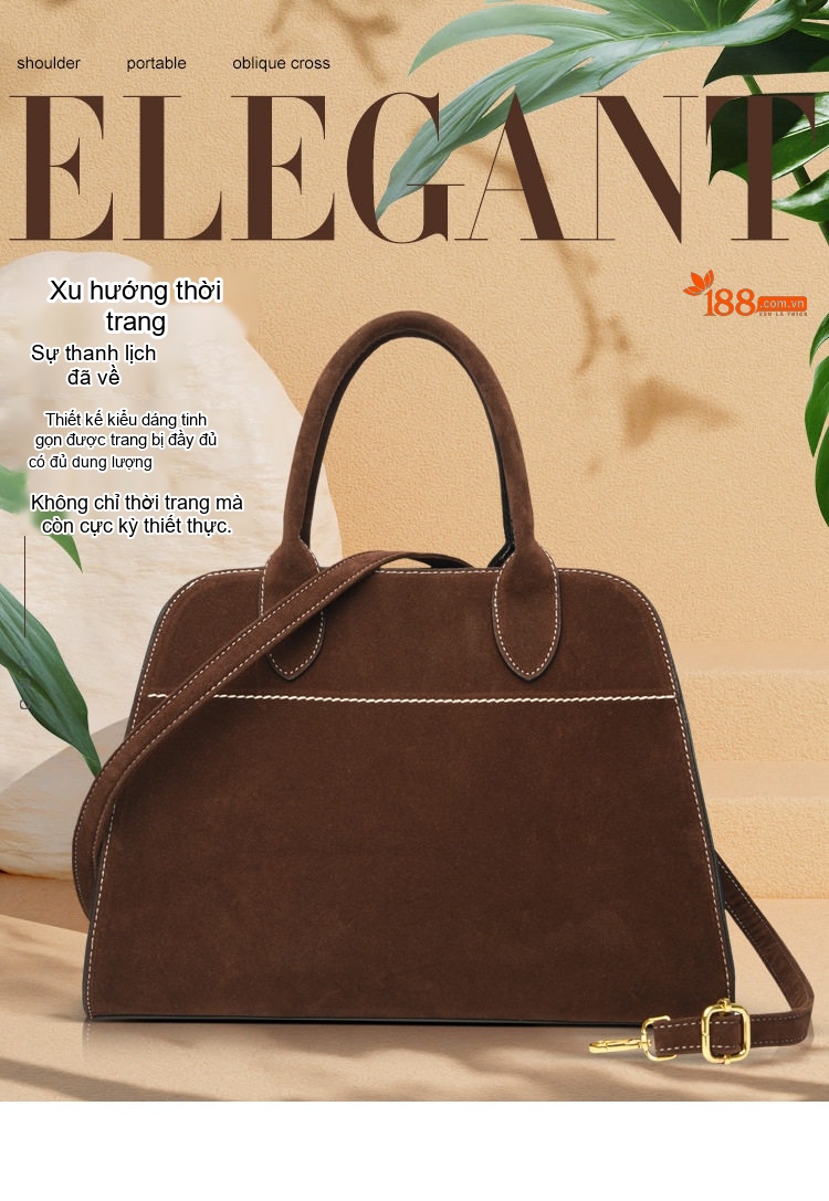 Túi Tote Nữ Da Mờ Phong Cách Retro Châu Âu, Túi Đeo Vai, Túi Xách Tay Công Sở Màu Đỏ, Nâu, Xám, Đen chi tiết 1