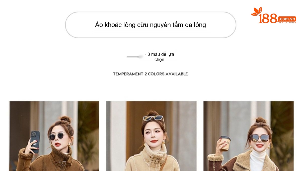 Áo Khoác Lông Cừu Non Nữ Lót Nhung Dày Dặn Kiểu Bomber Da Lộn Màu Be, Nâu chi tiết 10