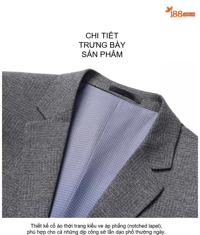 Áo Vest Nam Mỏng Co Giãn Chống Nhăn Họa Tiết Kẻ Ô Ôm Dáng Phong Cách Hàn Quốc Màu Xám chi tiết 18