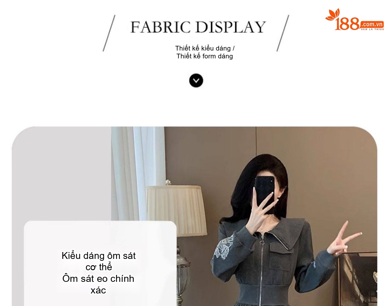 Váy Thun Nữ Dáng Dài Tay Dài Cổ Bẻ Khóa Kéo Eo Thun Màu Xám chi tiết 9