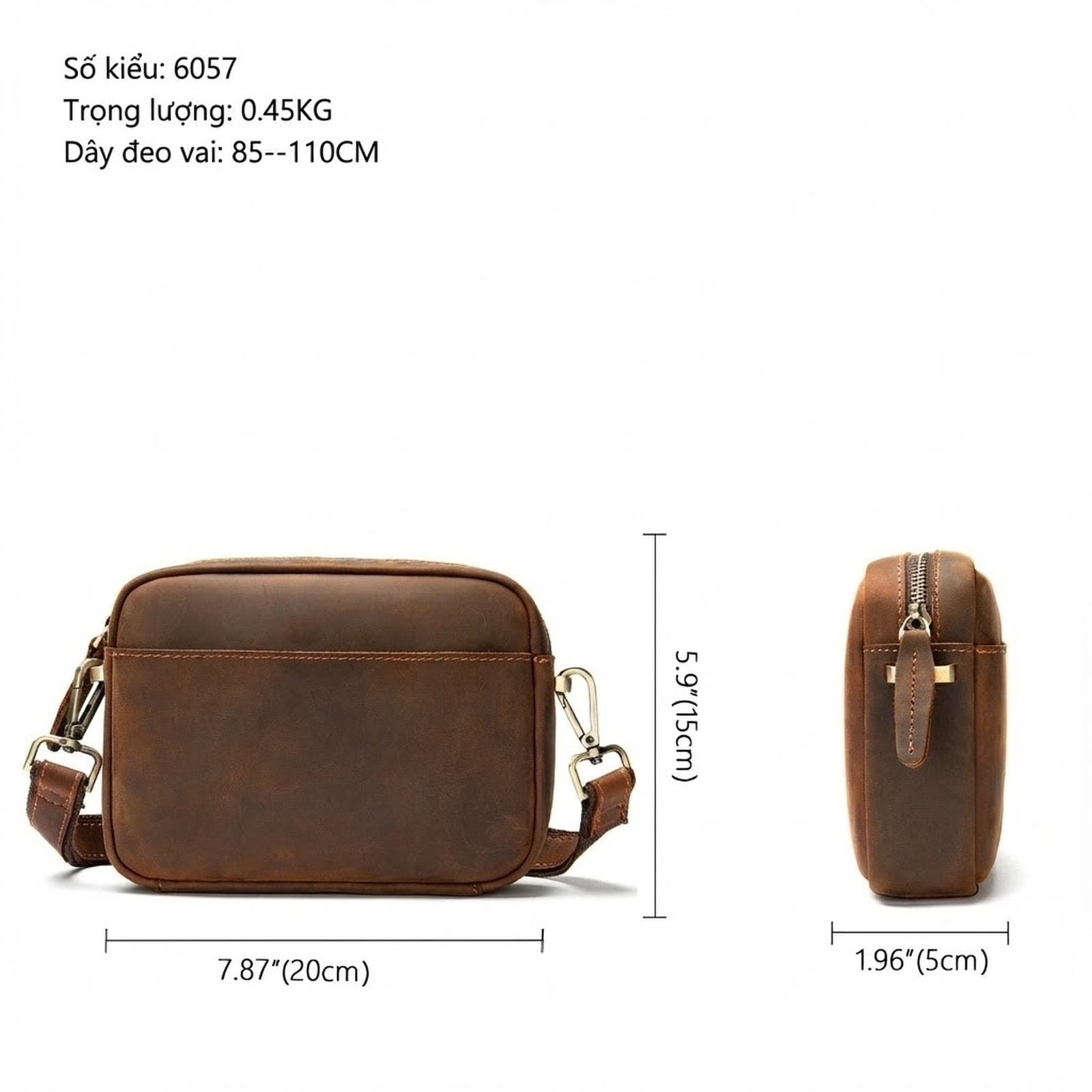 Túi Đeo Chéo Nam Da Thật MaraLete, Túi Đựng Ipad, Clutch Cầm Tay Da Thật Màu Nâu