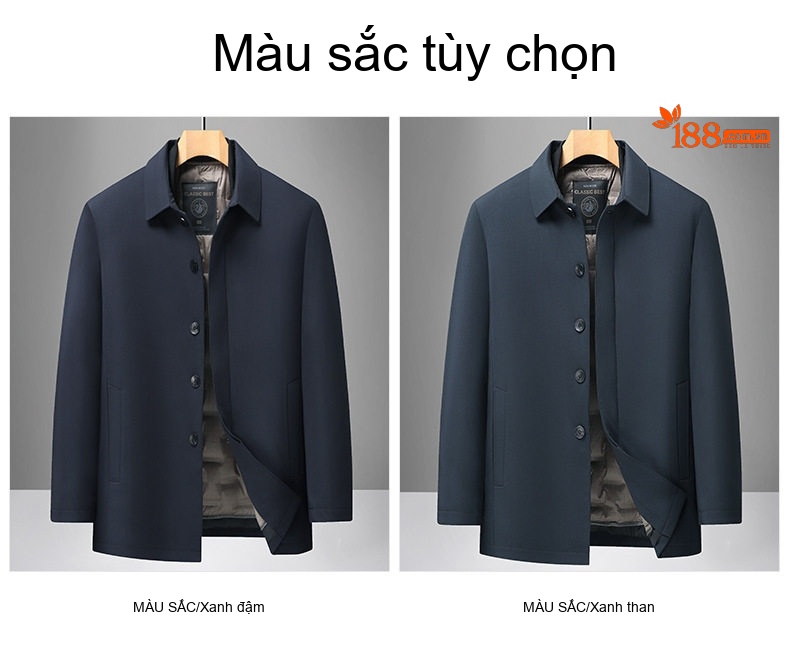 Áo Khoác Phao Nam Trung Niên Chất Liệu Milk Silk Lót Lông Vũ Trắng 85/15 Màu Xanh Navy chi tiết 17