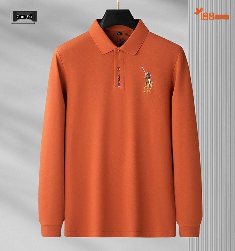 Áo Polo Nam Tay Dài Cotton Cổ Bẻ Phong Cách Doanh Nhân Màu Xanh Lá, Đen, Xanh Dương, Kem... chi tiết 23