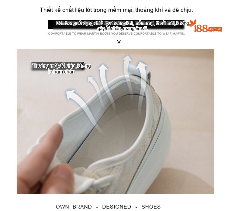Giày Sneaker Nữ Đế Bánh Mì Chiều Cao Đế Khoảng 5cm Dây Ruy Băng Phong Cách Trung Hoa Màu Trắng, Hồng chi tiết 7