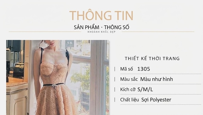 Váy Dây Nữ Kiểu Dáng Công Chúa Thanh Lịch Tôn Dáng Màu Be chi tiết 1