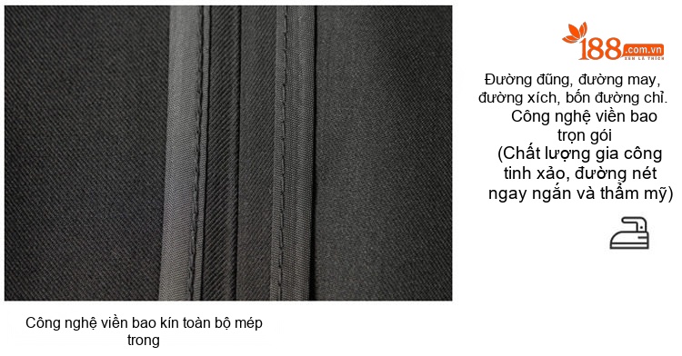 Quần Tây Nam Dáng Slimfit Vải Cotton Chống Nhăn Màu Đen, Xám chi tiết 10