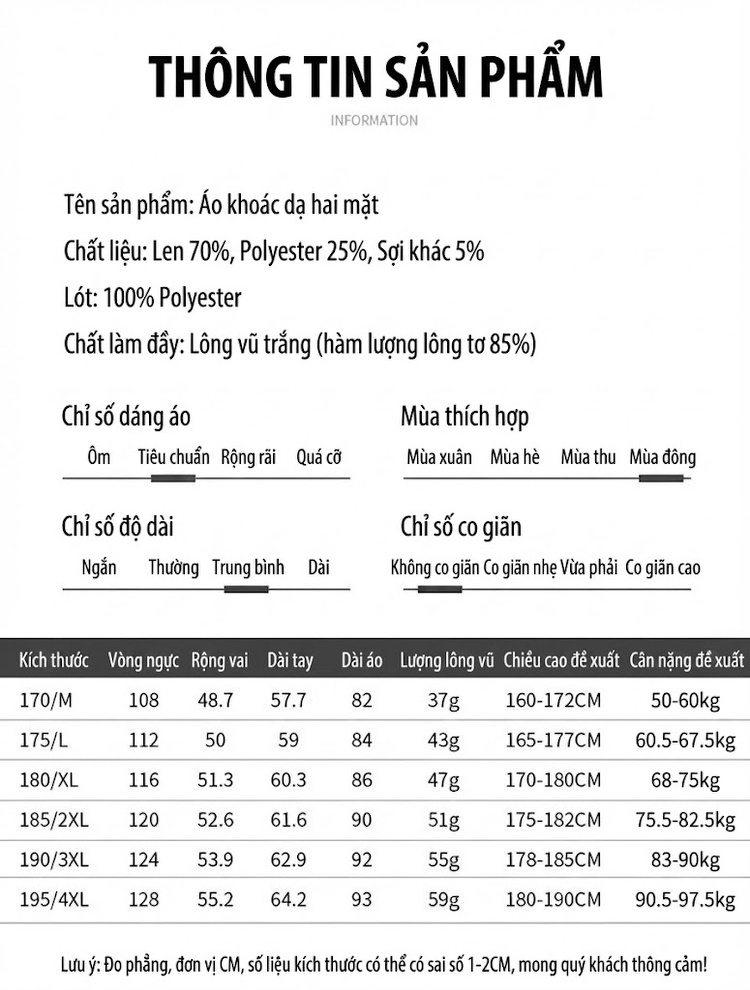 Áo Khoác Dạ Nam Dáng Dài Lót Lông Vũ Tháo Rời Cổ chữ Vest Phong Cách Doanh Nhân Màu Đen, Xám chi tiết 9