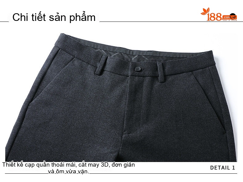 Quần Tây Nam Ống Đứng Dáng Ôm Thời Trang Công Sở Màu Đen, Xám chi tiết 20