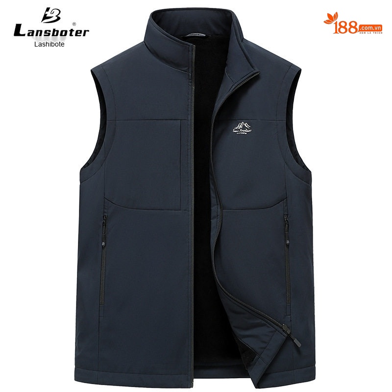 Áo Gile Bông Nam Thu Đông Giữ Ấm Phong Cách Thể Thao Màu Xanh Navy, Xanh Rêu, Đen