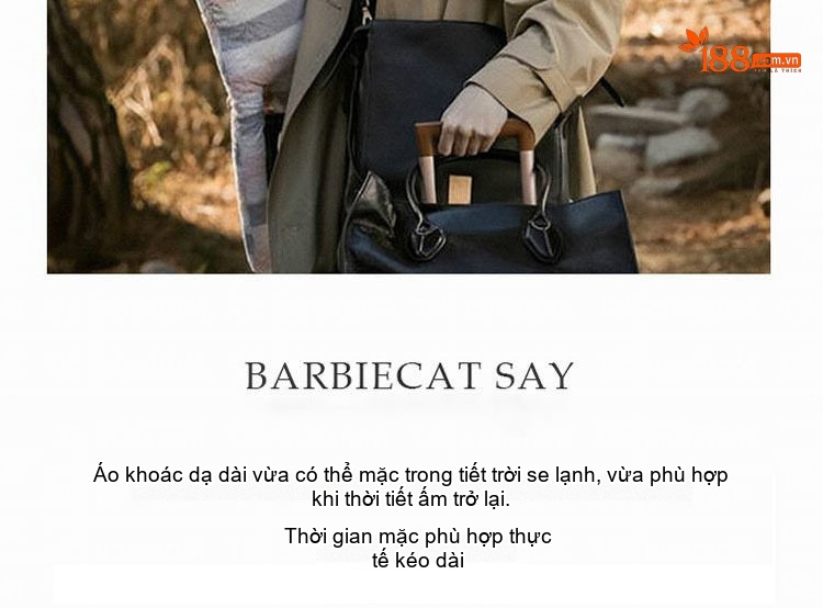 Áo Khoác Mangto Nữ Dáng Vừa Phong Cách Anh Quốc Màu Be chi tiết 4