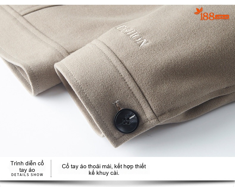 Áo Khoác Jacket Nam Cổ Bẻ Dáng Ôm Vừa Phong Cách Doanh Nhân Màu Đen, Nâu, Be chi tiết 23