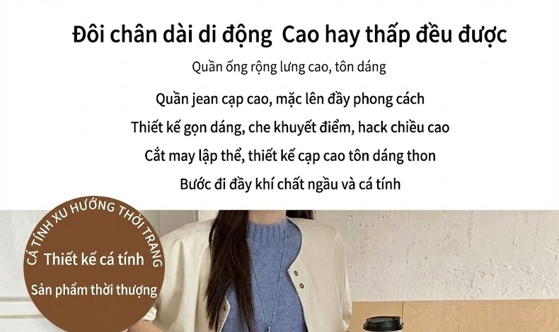 Quần Jeans Nữ Ống Loe Đáy Cao Dáng Rộng Phong Cách Thời Trang Màu Đen, Trắng chi tiết 3