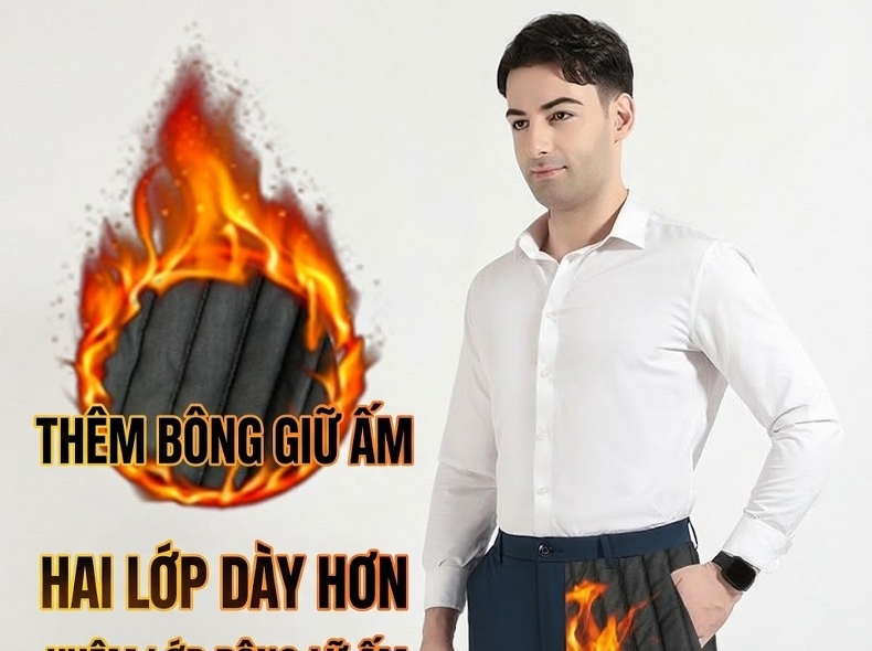 Quần Tây Nam Trung Niên Lót Lông Dáng Ôm Vừa Mùa Đông Màu Đen, Xanh Navy chi tiết 14
