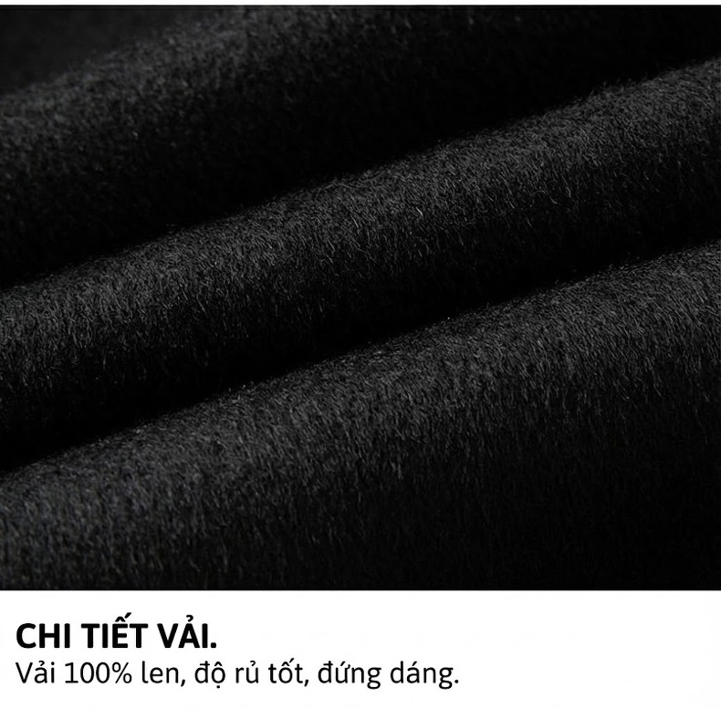 Áo Khoác Nam Lông Cừu 100% Dáng Bomber Có Lót Lông Vũ Màu Đen chi tiết 22